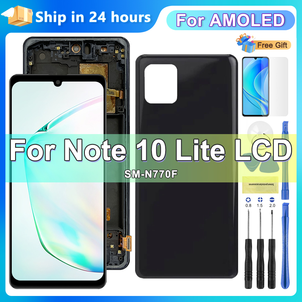 AMOLED スクリーンサムスンギャラクシー注 10 Lite N770 N770F 液晶ディスプレイデジタイザタッチスクリーンサムスン注 10 Lite の交換