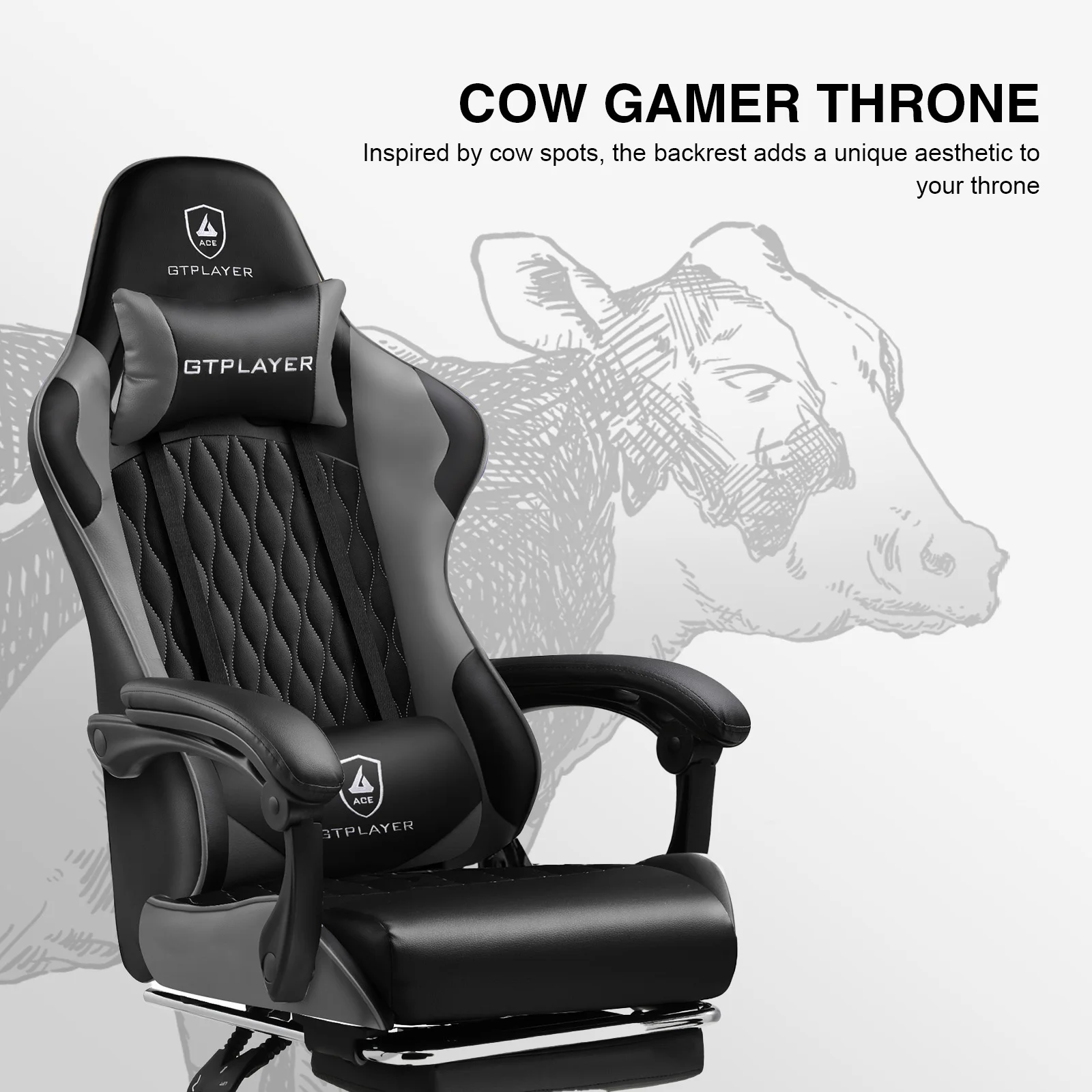 GTPLAYER Gaming chair Gamer chair Ergonomic Office Chair Footrest Adjustable Loin & Pillows Gaming Chair