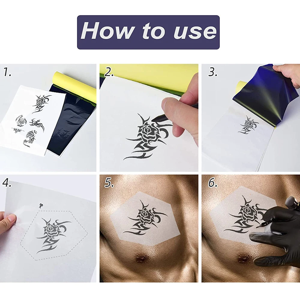 Papiers de transfert de tatouage, format A4, imprimante thermique, copieur, pochoir, accessoires pour Machine de transfert de tatouage, 10/30/50 pièces