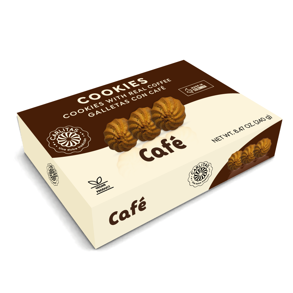 (3packs) Galletas Carlitas -Cafe flavored Cookies 8.47 oz
