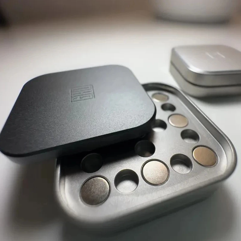 Magnetic Cube Push Slider สแควร์รูปร่าง Fidget Slider DIY โลหะ Decompression โต๊ะของเล่น EDC สําหรับผู้ใหญ่เด็กของขวัญ Fidget ของเล่น