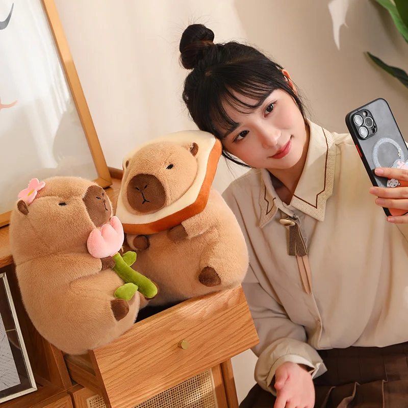 ตุ๊กตา Stitch ยัดไส้น่ารัก Capybara ขนมปังนุ่มพิเศษสำหรับเป็นของขวัญวันเกิดสำหรับเด็กของตกแต่งห้อง
