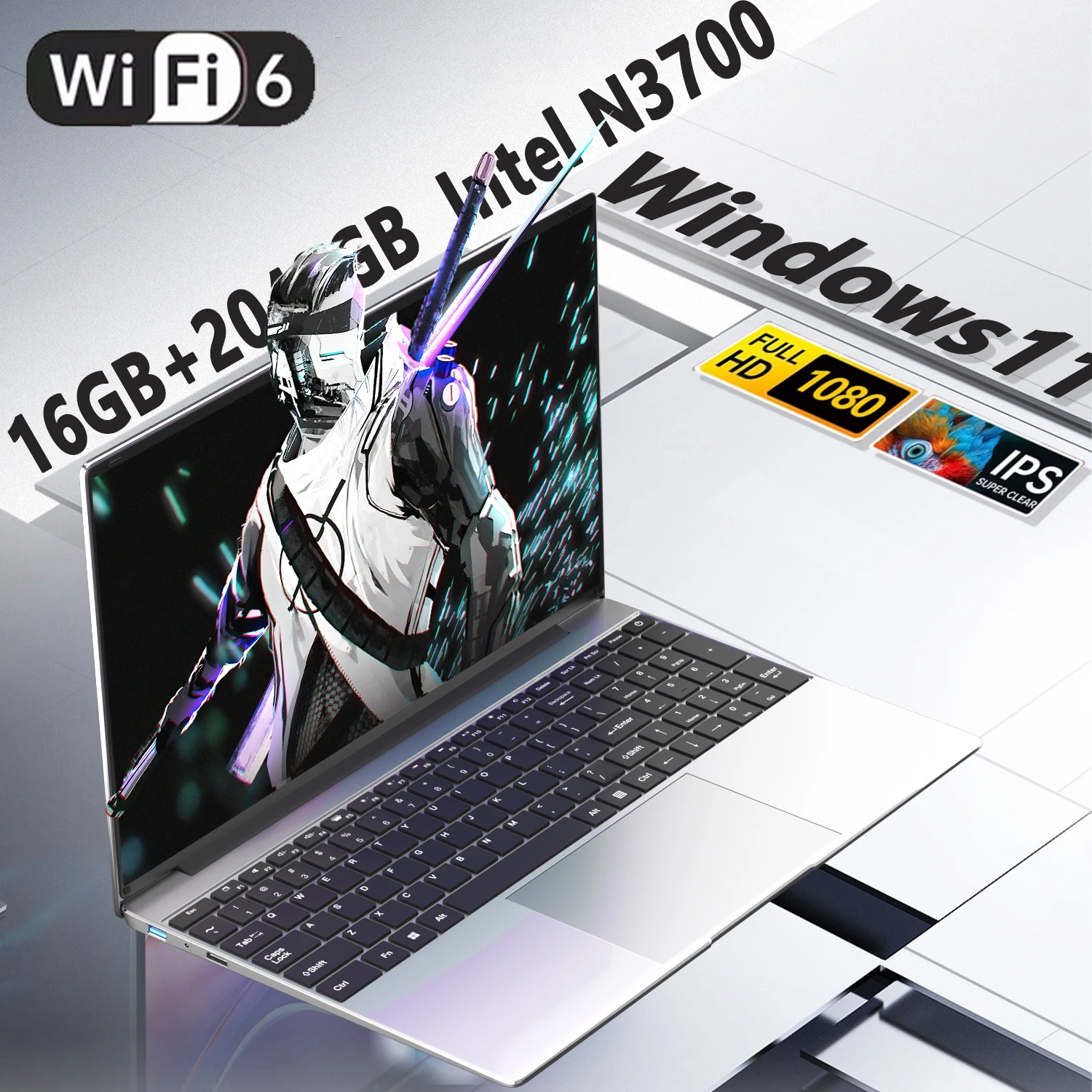 15.6 "Ultra Sottile Del Computer Portatile 16GB di RAM 2TB SSD Intel N3700 Notebook Gamer 1920*1080 Display Ufficio Studio Computer PC Windows 11 Pro