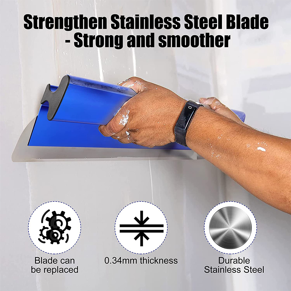 KEZERS 55/80 ซม.Drywall Smoothing Spatula Skimming ใบมีดยืดหยุ่น Knockdown Spatula อลูมิเนียมอัดมีด DIY เครื่องมือ