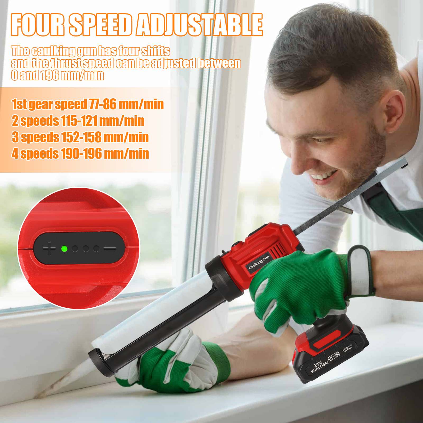 Electric Glue Gun Glass Glue Caulking Gun Wireless Doors and Windows Electric Sewing Glue Tool for Makita 18V Battery