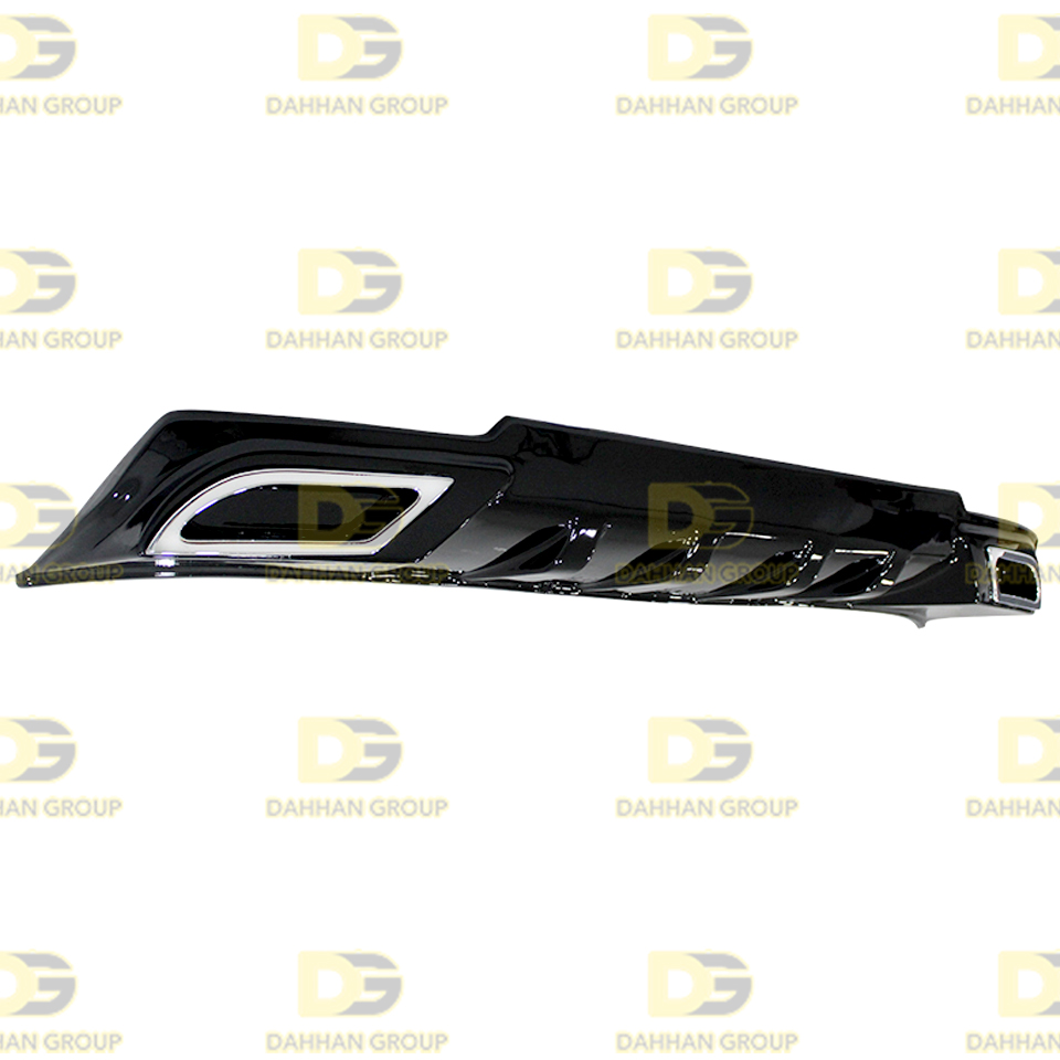 Opel Astra J 2012 - 2015 HB Sport Style difusor trasero, labio con 2 puntas cromadas, Piano izquierdo y derecho, plástico negro brillante, Kit OPC