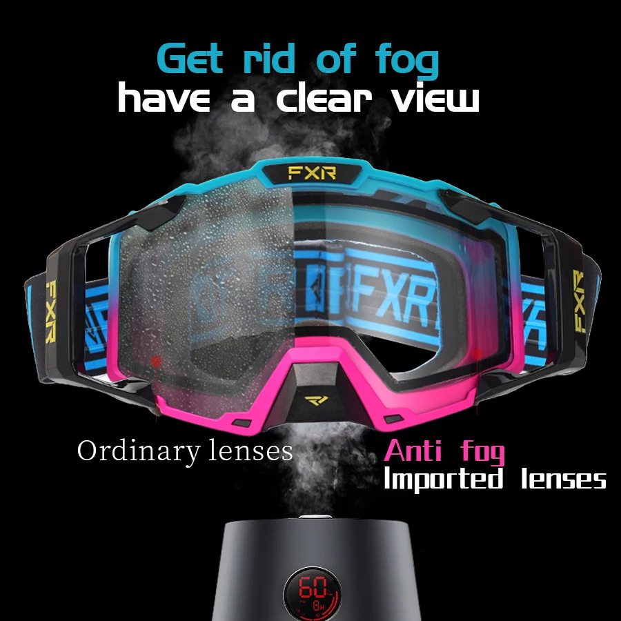 FXR Motocross Goggles Anti-fog Skiing Goggles ATV MTB Protection Cycling Racing Motorcycle Glasses Windproof Snowboard Goggle