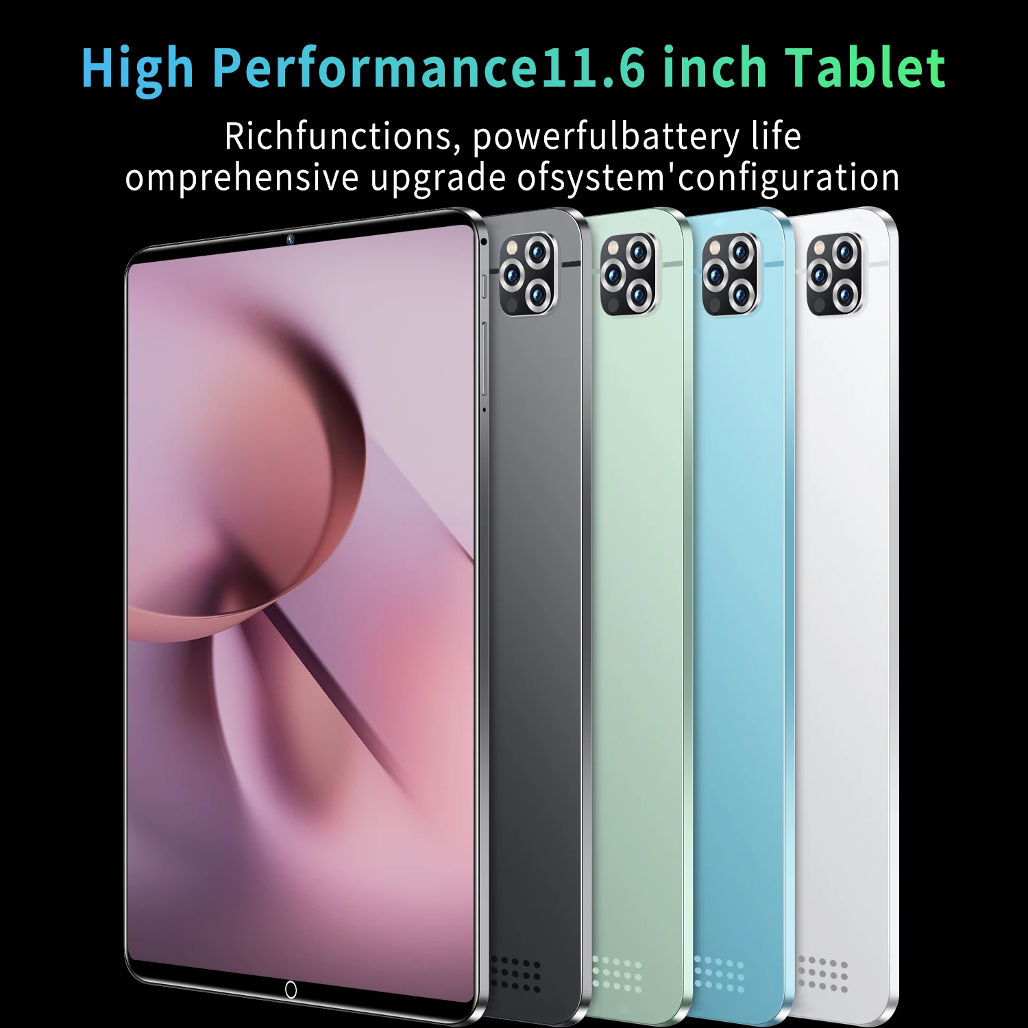 2024 tableta Android 13,0 nuevo 11,6 pulgadas 16GB RAM 1TB ROM tableta 16MP 32MP 12000mAh 10 núcleos WIFI Bluetooth red Tablet Pc
