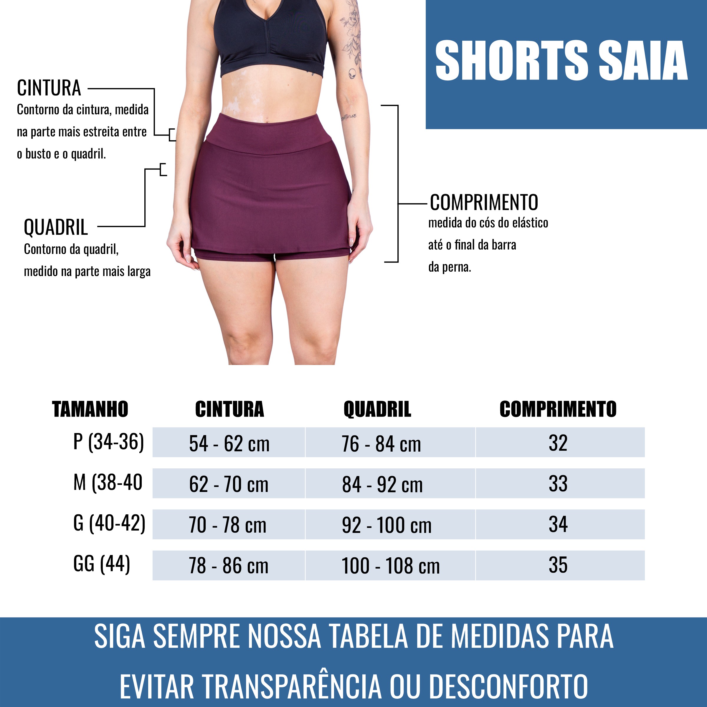 Short Saia Feminino de Academia