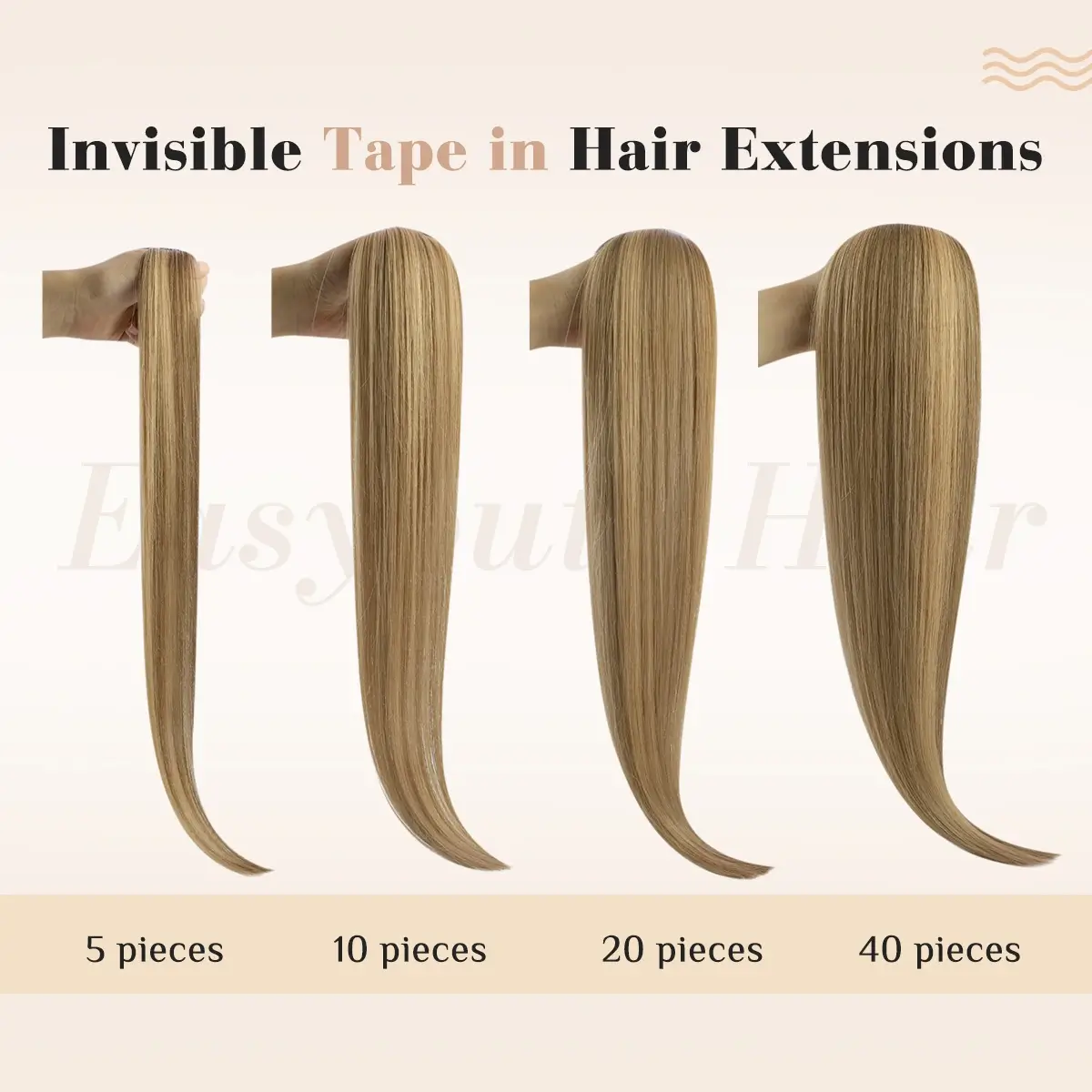 LaaVoo ruban d'injection Invisible dans l'extension de cheveux vrais cheveux humains brésilien vierge sans couture Extension de cheveux injectés de haute qualité