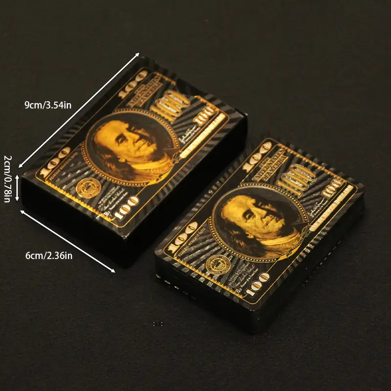 55 pièces cartes d'enterrement en feuille d'or Pokers ensemble de cartes magiques 24K feuille de plastique d'or Pokers cartes imperméables durables