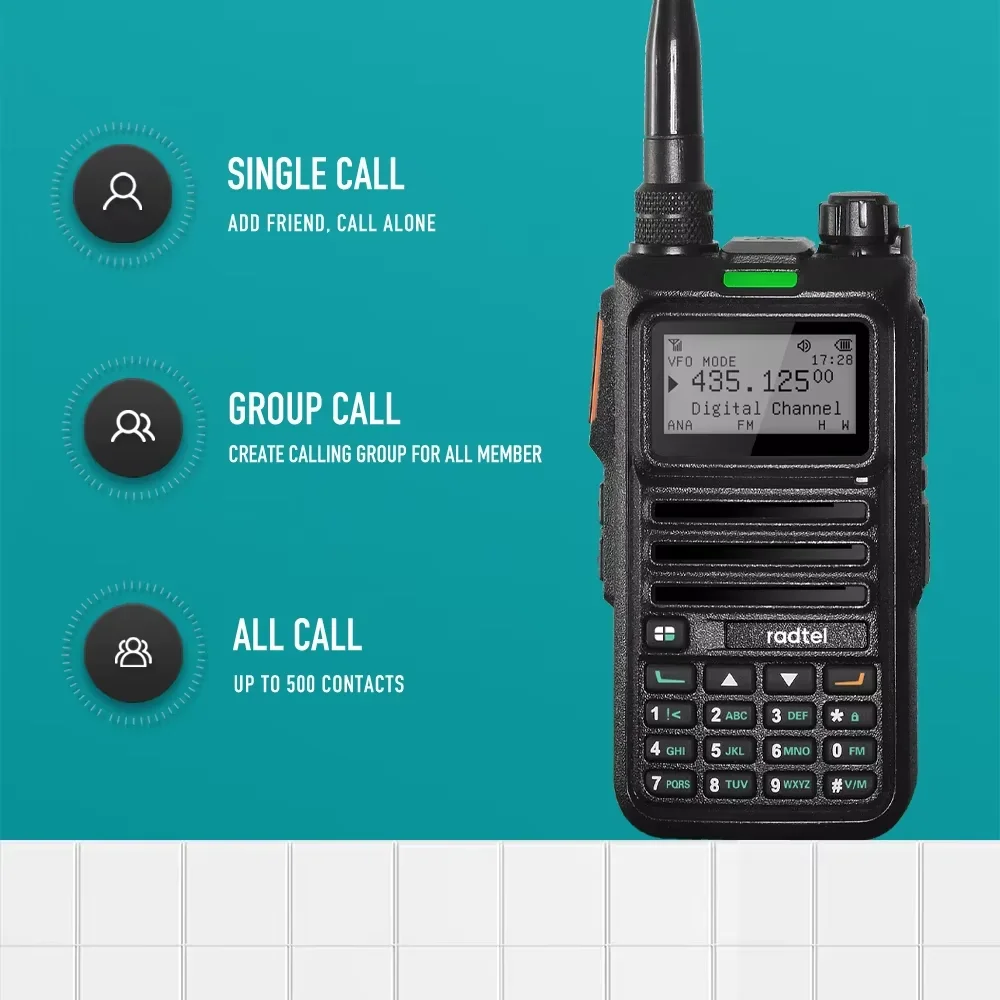 2 pezzi Radtel RT-4D DMR Walkie Talkie digitale Dual Mode Radio analogica/digitale Dual Time Slot 1024 canali + cavo di programmazione