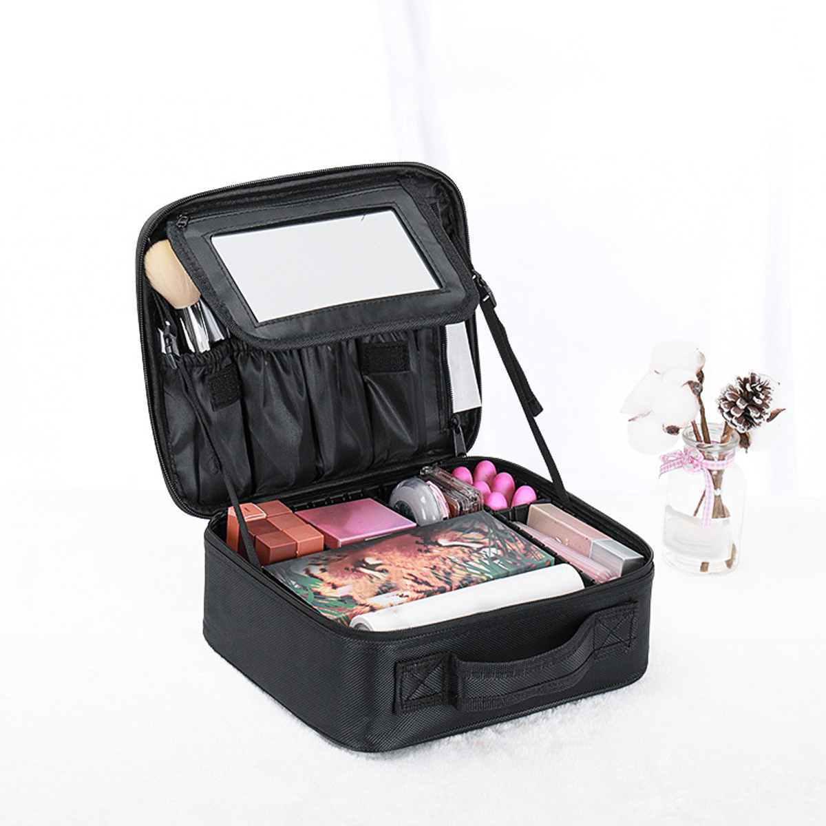 YANZA Makeup Case Professional Beauty Brush Women Cosmetic Suitcase Make Up Organizer Travel Storage Box for Manicure
