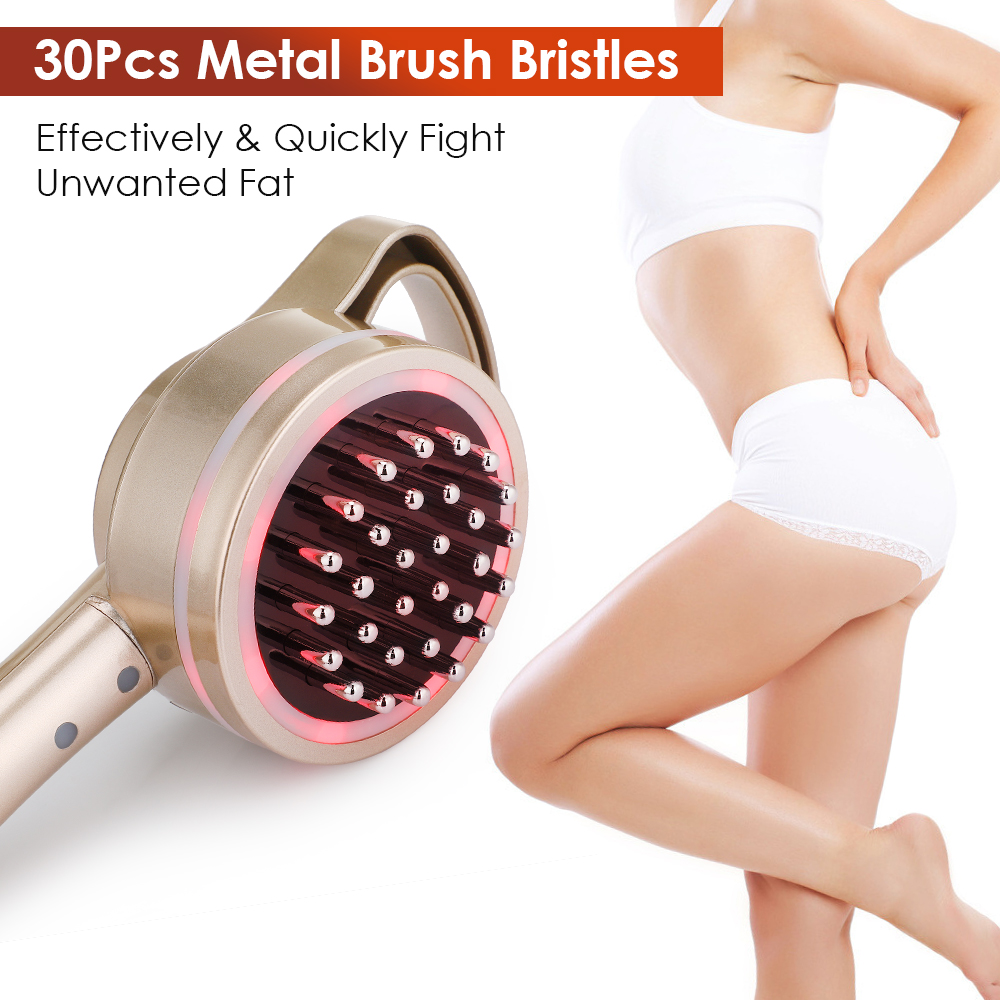 Escova de massagem meridiana elétrica, queima de gordura corporal completa, gua sha, drenagem linfática, anti-celulite, aquecimento, microcorrente, luz vermelha