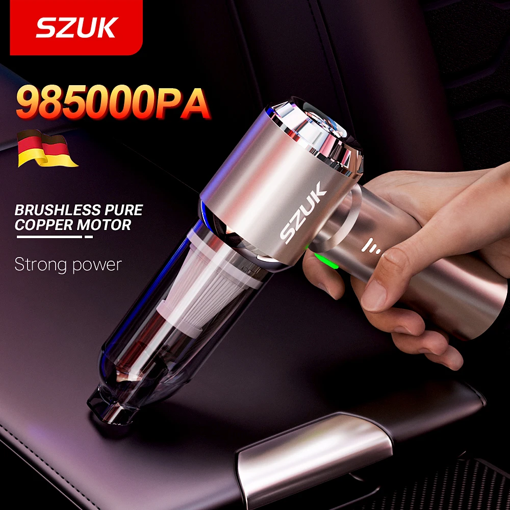 SZUK Mini aspiradora de coche 985000Pa máquina de limpieza de succión fuerte potente aspiradora portátil inalámbrica de mano para coche aspiradora para coche aspiradoras de mano soplador de aire potente