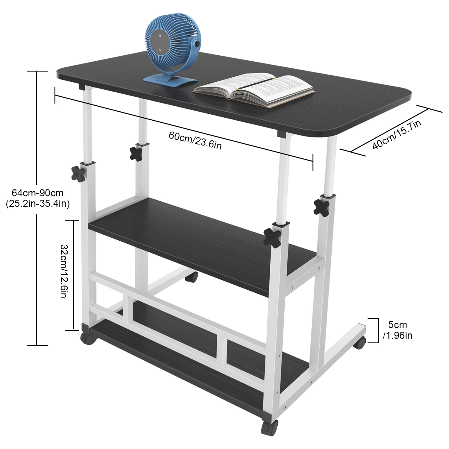 Mesas Laterales Mesa Para Laptop Altura Ajustable 60cm Mesa De Centro 3 Piso Mesa Para Laptop Altura Ajustable