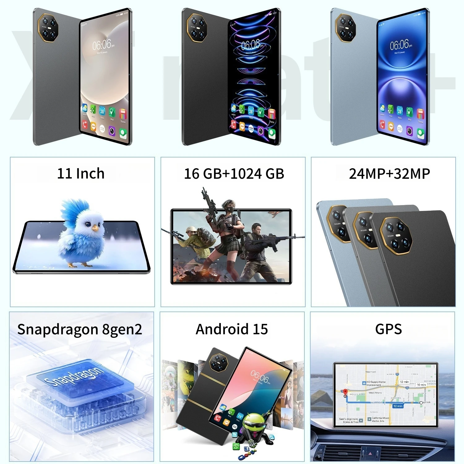 2025 versão global pad 8 pro snapdragon 8gen2 android 15 tablet 11 Polegada hd 16gb + 1tb 12000 mah 5g duplo sim wifi mesas pc