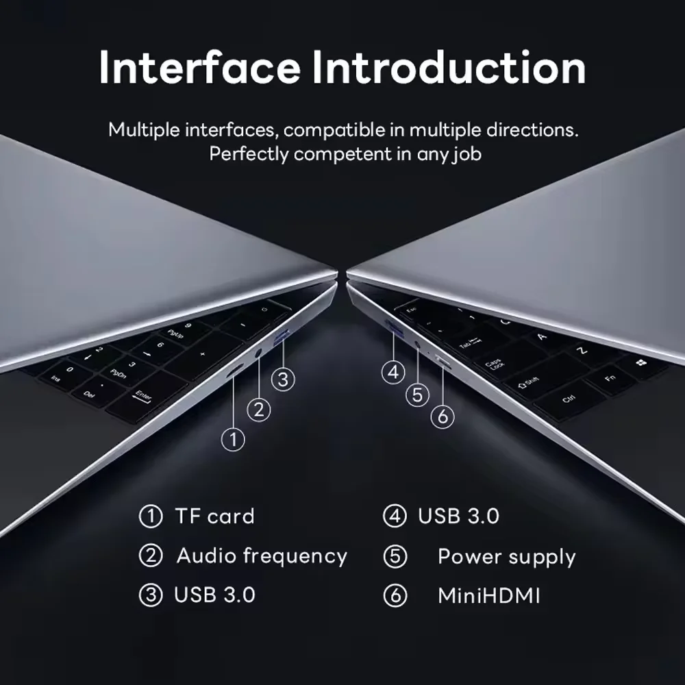 Windows 11 Pro Office FUCHU-laptops Intel Celeron N4000 16 GB RAM 1 TB SSD-laptops Computer PC Vingerafdruk Ontgrendelen Notebook