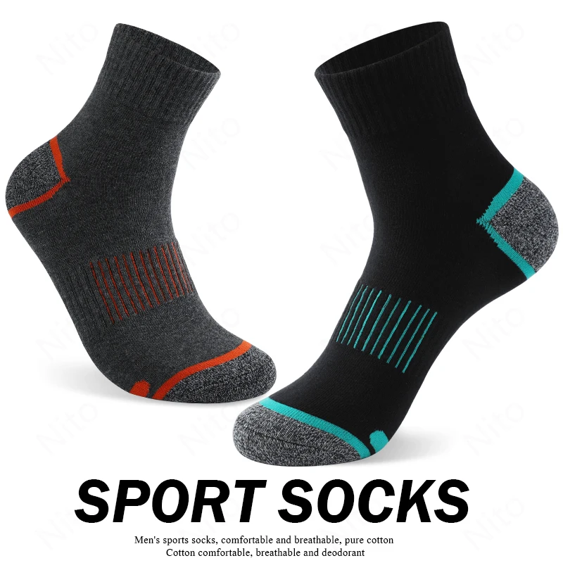 Lote de 5 pares de calcetines de alta calidad para hombre, calcetines deportivos transpirables informales para correr, calcetines de algodón para hombre, calcetines negros de invierno para hombre, talla grande 38-43