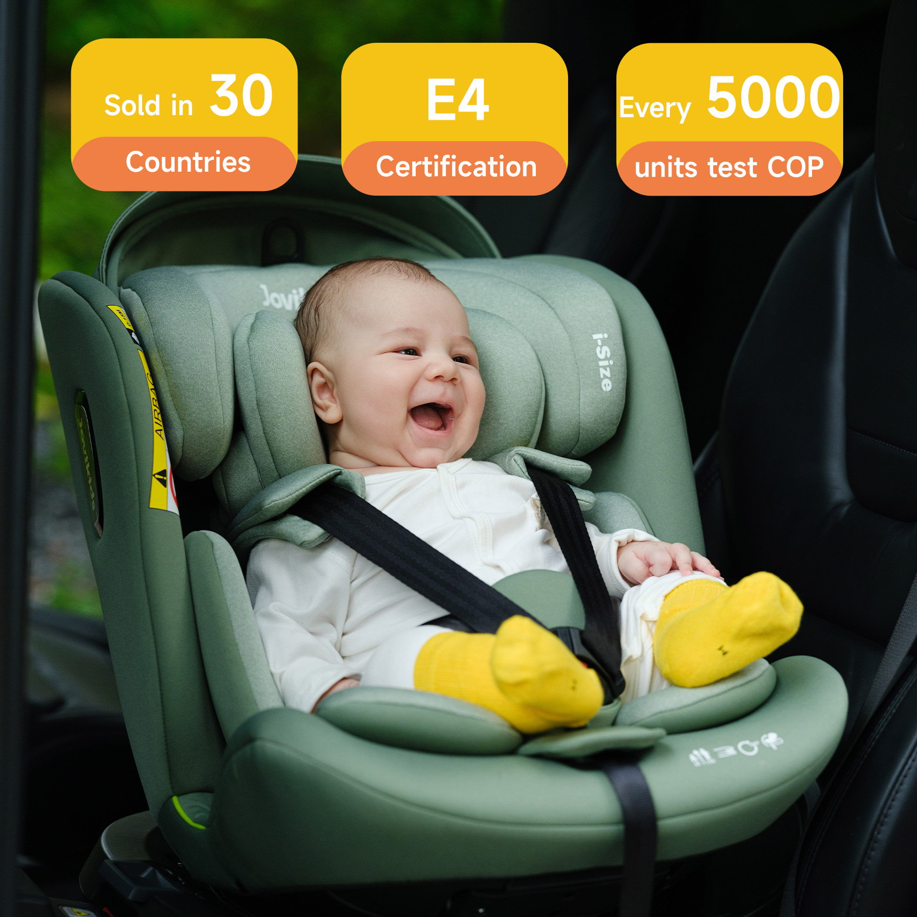 Jovikids Ranger 360 °   Siège auto pour bébé avec jambe de soutien pivotante taille i 40-150 cm