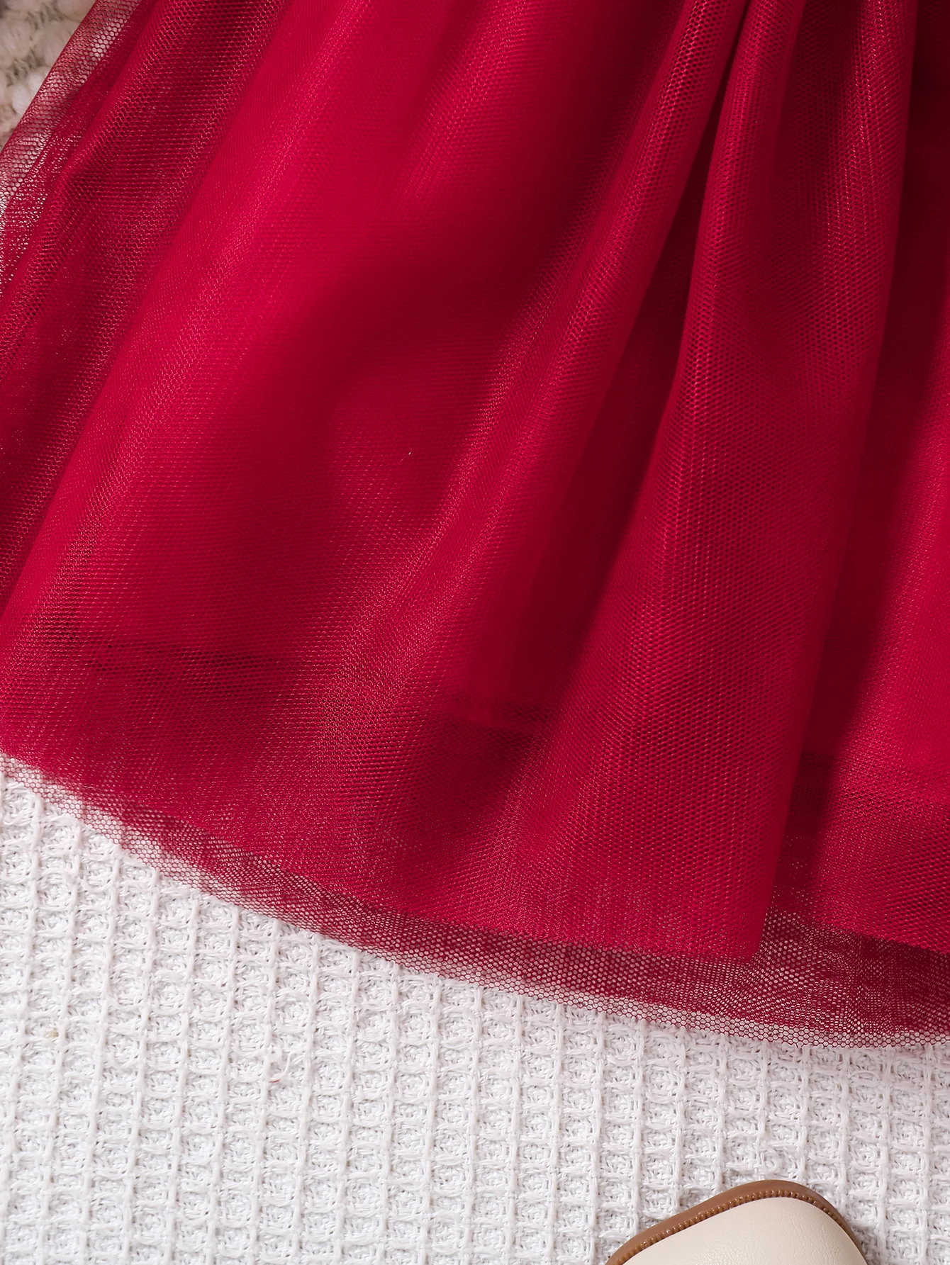 Kleinkind Mädchen Party Kleid Herbst Winter 1-8 Jahre Kinder Weihnachten und Neujahr Prinzessin Kleid rot Samt Kleid Sterne Mesh Kleid