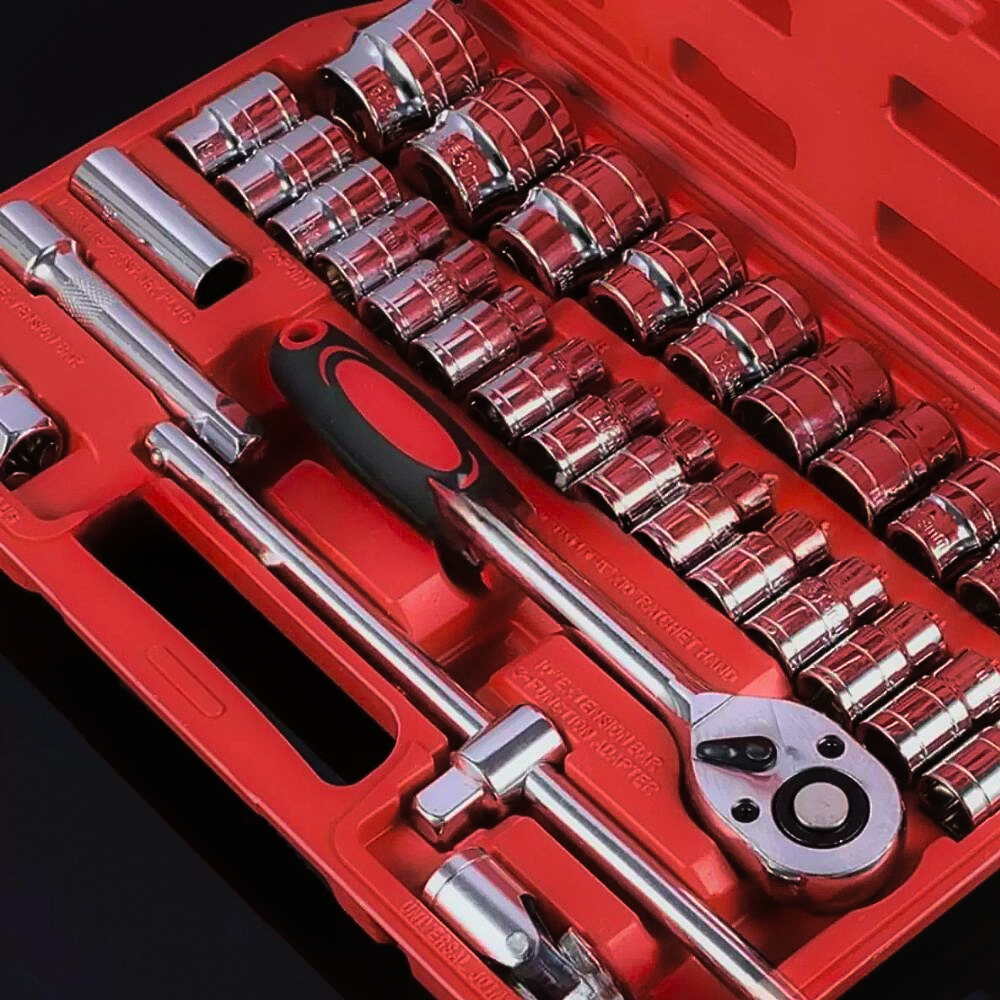 Kit de Ferramentas Profissional com Chave de Soquete - 46 Peças, Alta Qualidade e Resistência