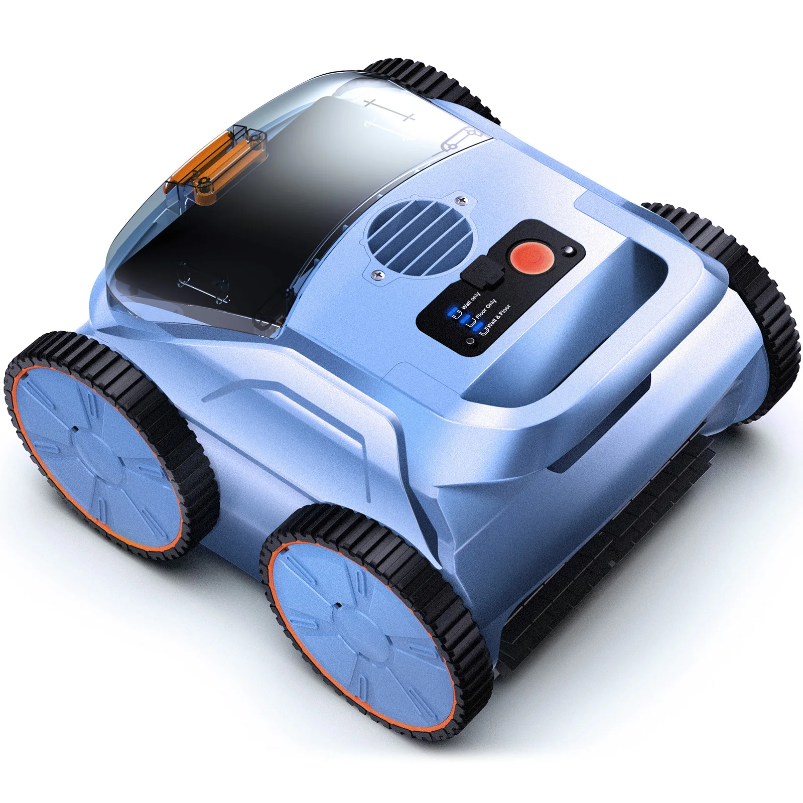Seauto SAT20 Pool Vacuum 150 Mins Running Up to 2000 Sq.ft., 45,000Pa Powerful Suction, Wall-Climbing for Above/in Ground Pools