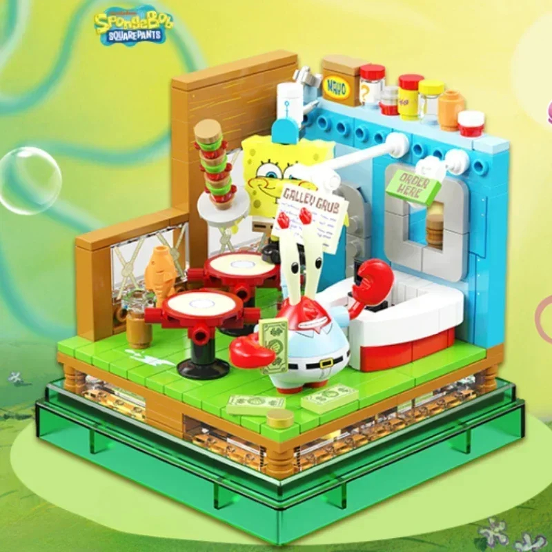 Spongebob Series Building Blocks Patrick Star Krusty Krab Squidward Tentacles ห้องประกอบของเล่นเครื่องประดับเด็กของขวัญ