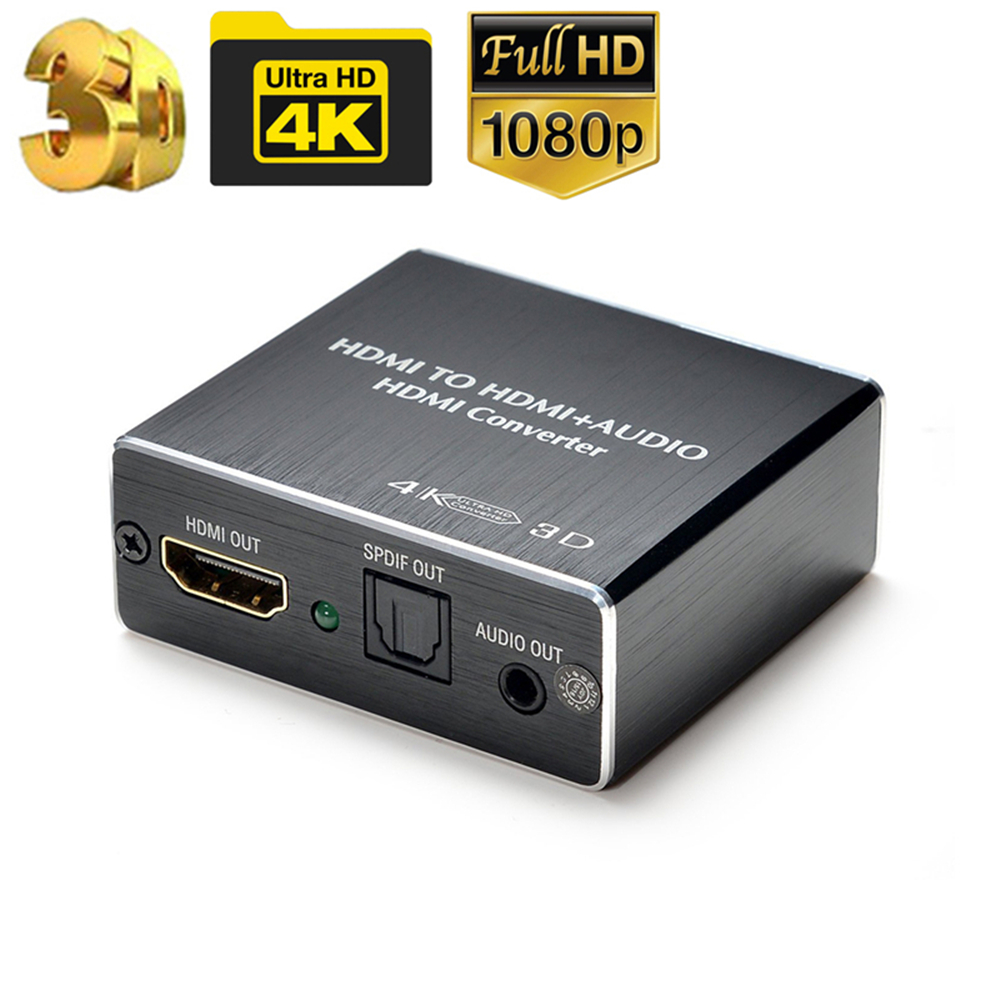 HDMI-kompatibler Audio-Extraktor kompatibler Audio-Extraktor Stereo-Extraktor Konverter optischer Toslink SPDIF 3,5mm 4k x 2Kaudi