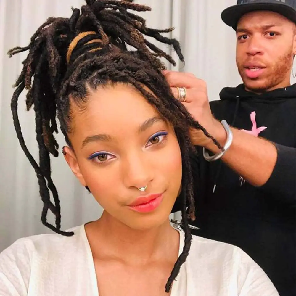 Extensões de dreadlocks de cabelo humano brasileiro real extensões de cabelo humano dreadlocks feitos à mão para mulheres/homens 6-24 Polegada
