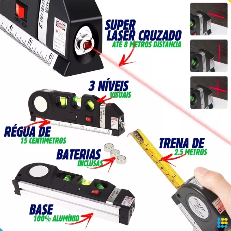 Nivel A Laiser Trena  Ferramenta Profissional  Nivel level Pro 3