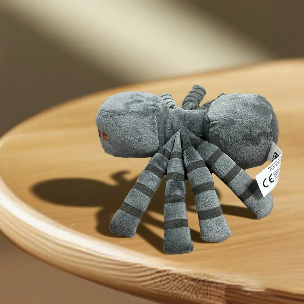 MINISO 16 cm Grijs MC Spider Pluche Knuffels Game MC Spider Pluche Zachte Dieren Speelgoed Pop voor Kinderen Kids geschenken