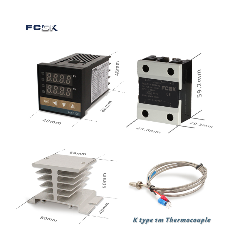 REX-C100 PID Bộ Điều Khiển Nhiệt Độ 400 Độ Kỹ Thuật Số Bình Giữ Nhiệt Đầu Ra 40A SSR K Loại Cặp Nhiệt Điện