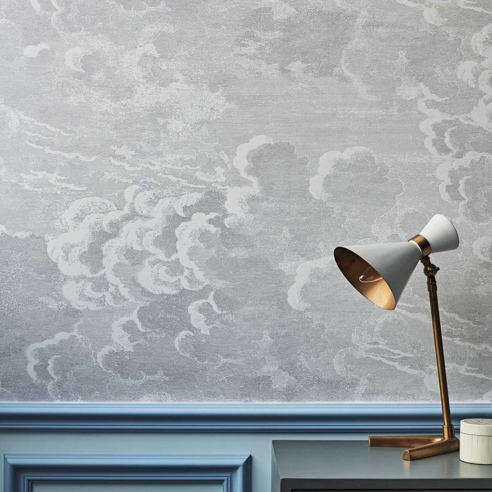 Papel pintado nube papel tapiz nórdico Nubes grises en estilo escandinavo (no metálico) Papel de pared Nuvolette