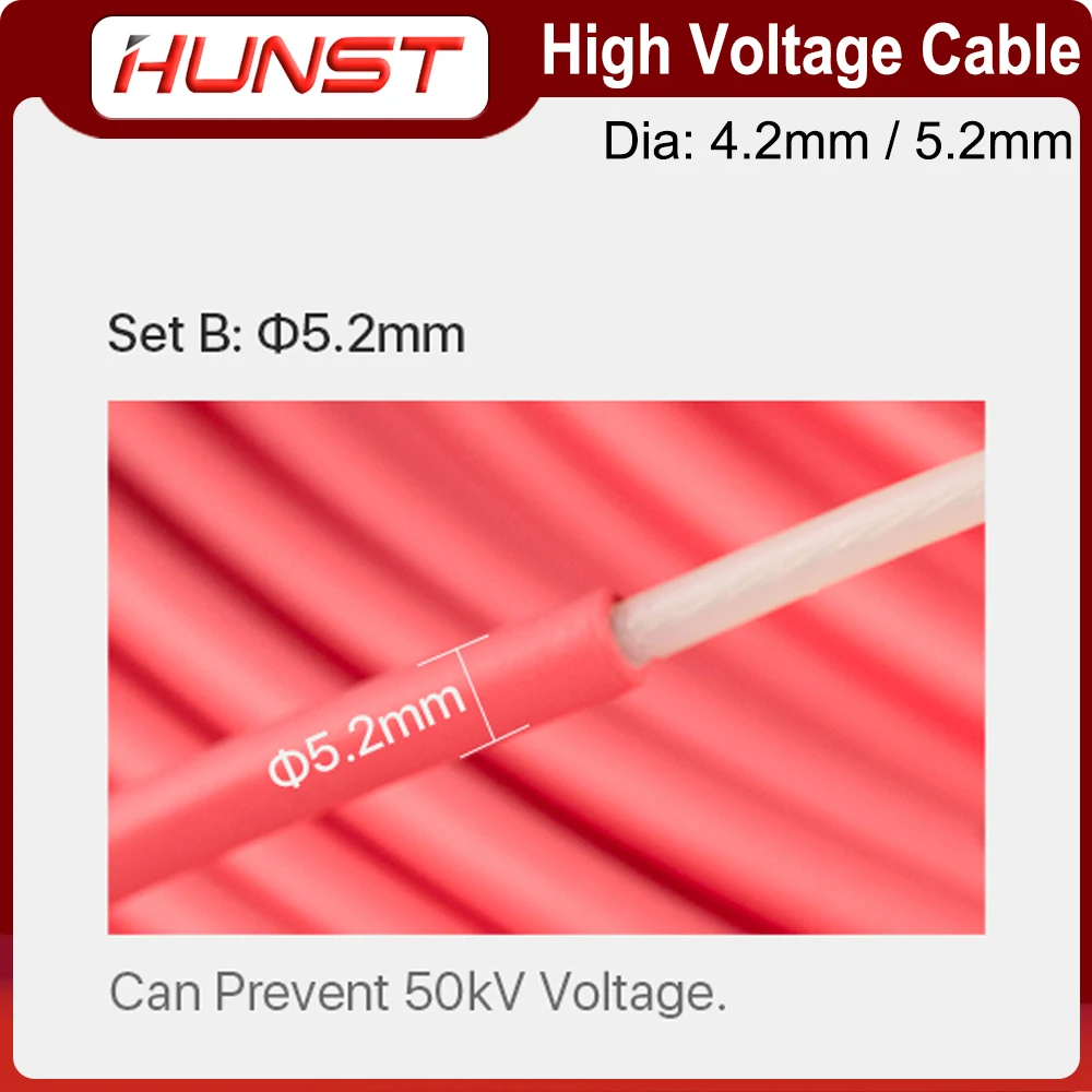 HUNST/3/5/10 Mét Dây Cao Áp Cho CO2 Laser Cung Cấp Điện Và Laser Ống Chữ Khắc Laser và Cắt.