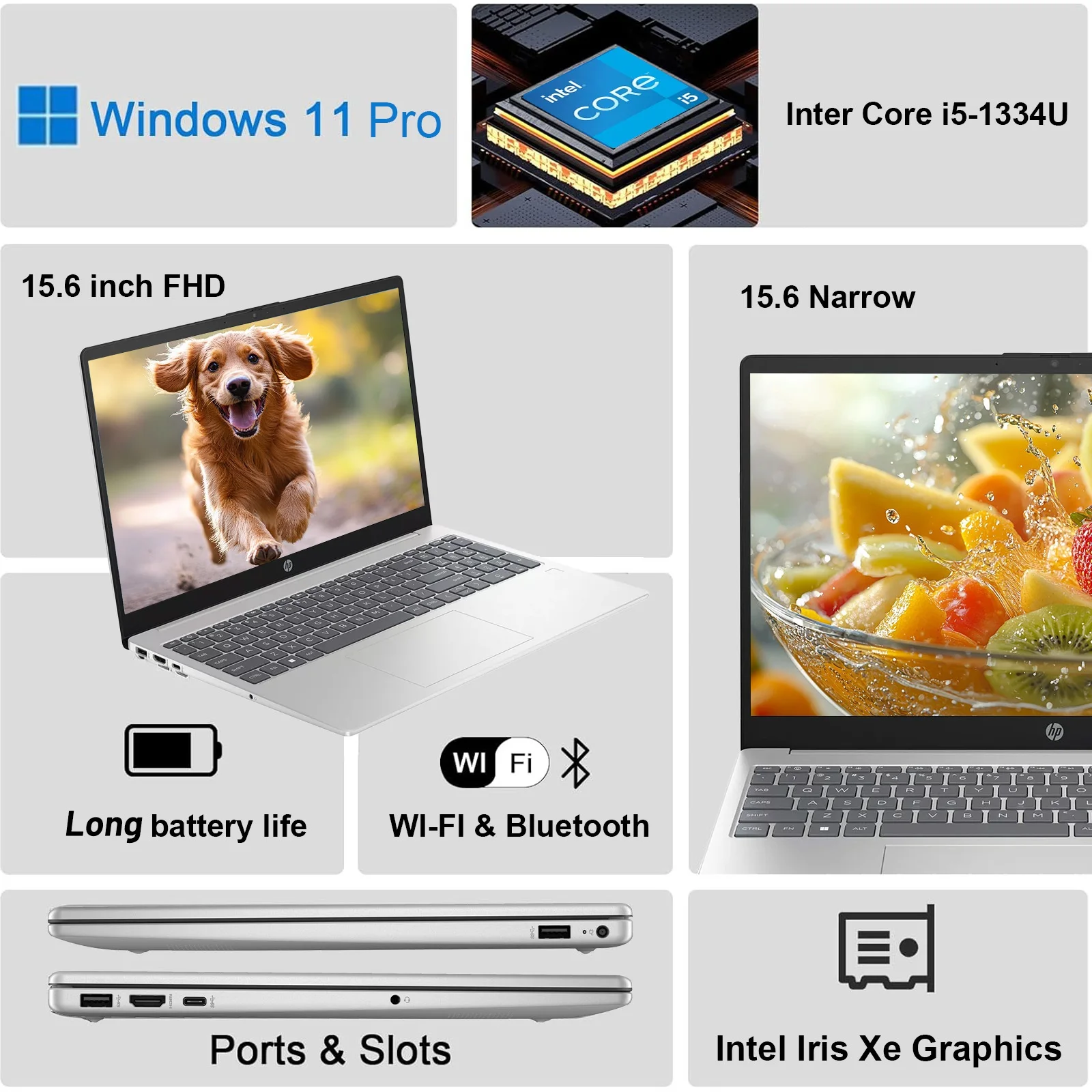 HP Newest 15.6'' FHD Business Laptop, Inter Core i5-1334U(Beats i7-9750H), Up to 64GB RAM/2TB SSD, 15.6''FHD Display, Win11 H
