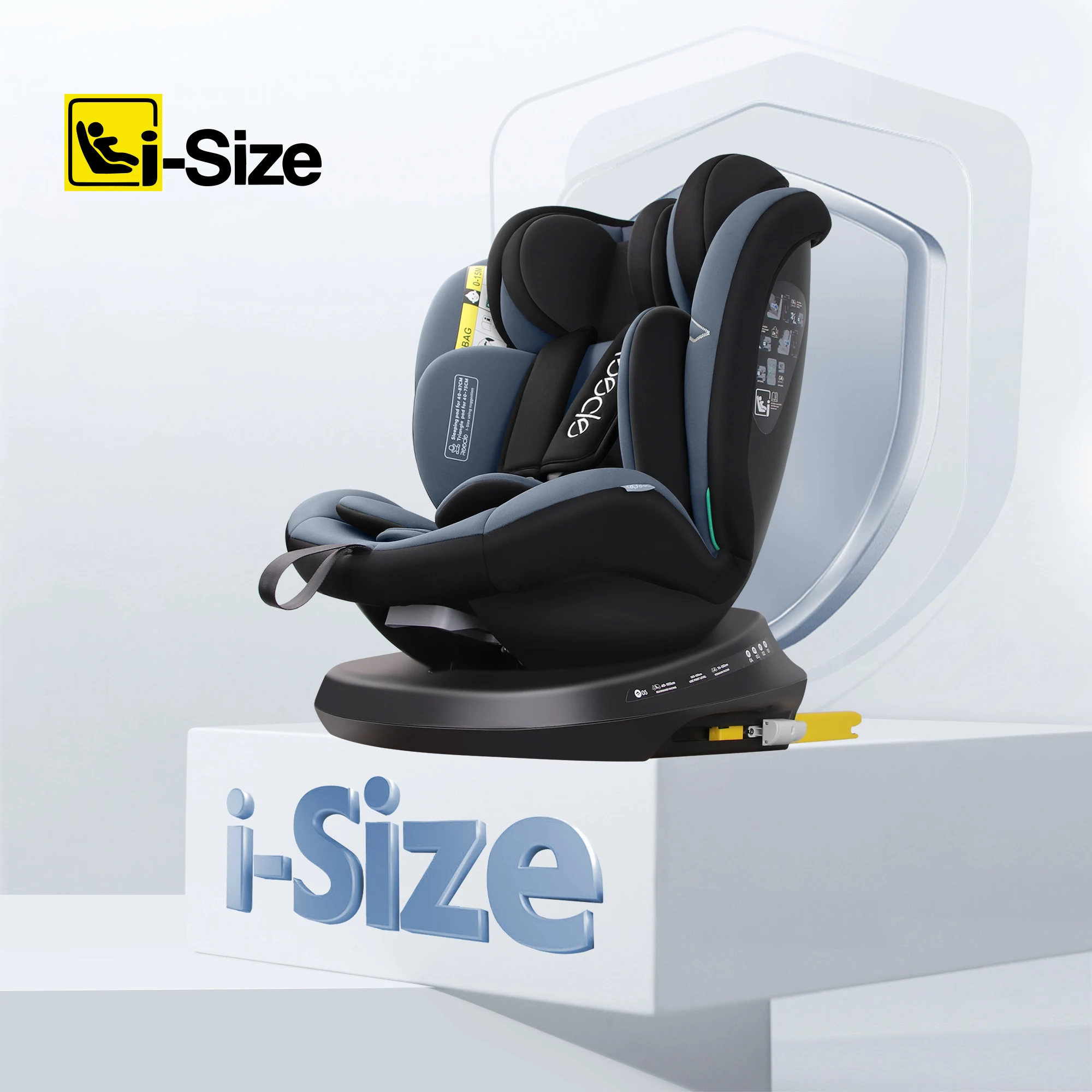 Assento de carro infantil Reecle I-Size, giro grátis 360, adequado para crianças de 0 a 12 anos (40-150 cm), com interface ISOFIX