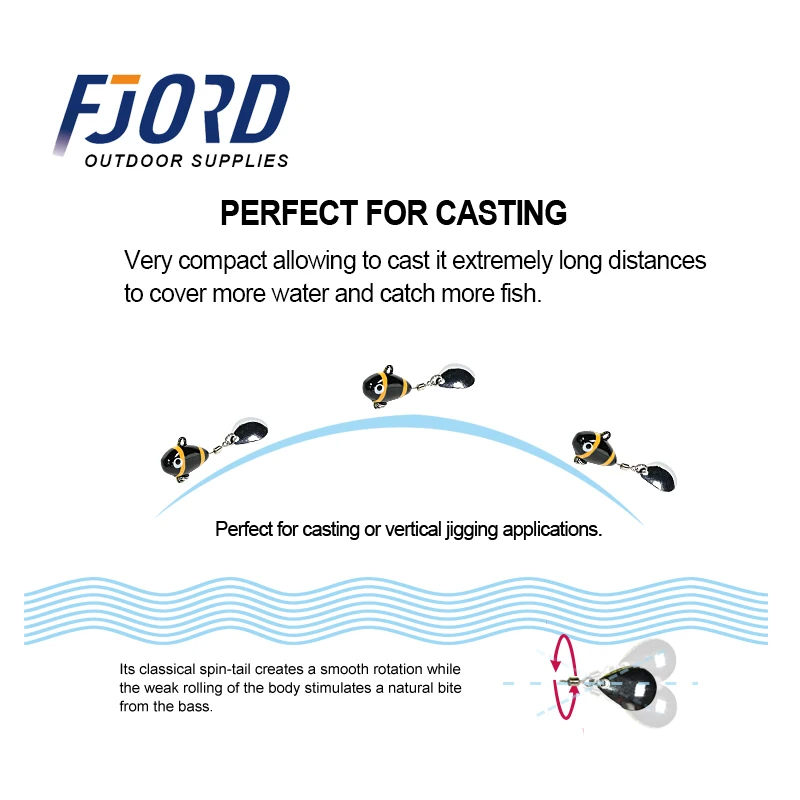 FJORD 7g/10,5g/14g Spinning Tail-spinner Swimbait Señuelos de Pesca Spinnerbait Vib Metal cebo Artificial accesorios de pesca de carpa
