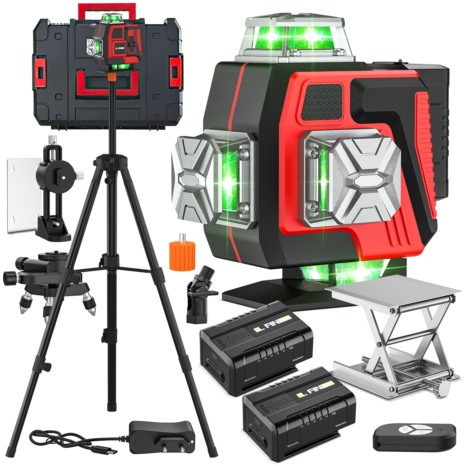 4D 16 Lines 360°Self-leveling Laser Levels with Tripod and Suitcase Horizontal And Vertical Professional Laser Level Tool