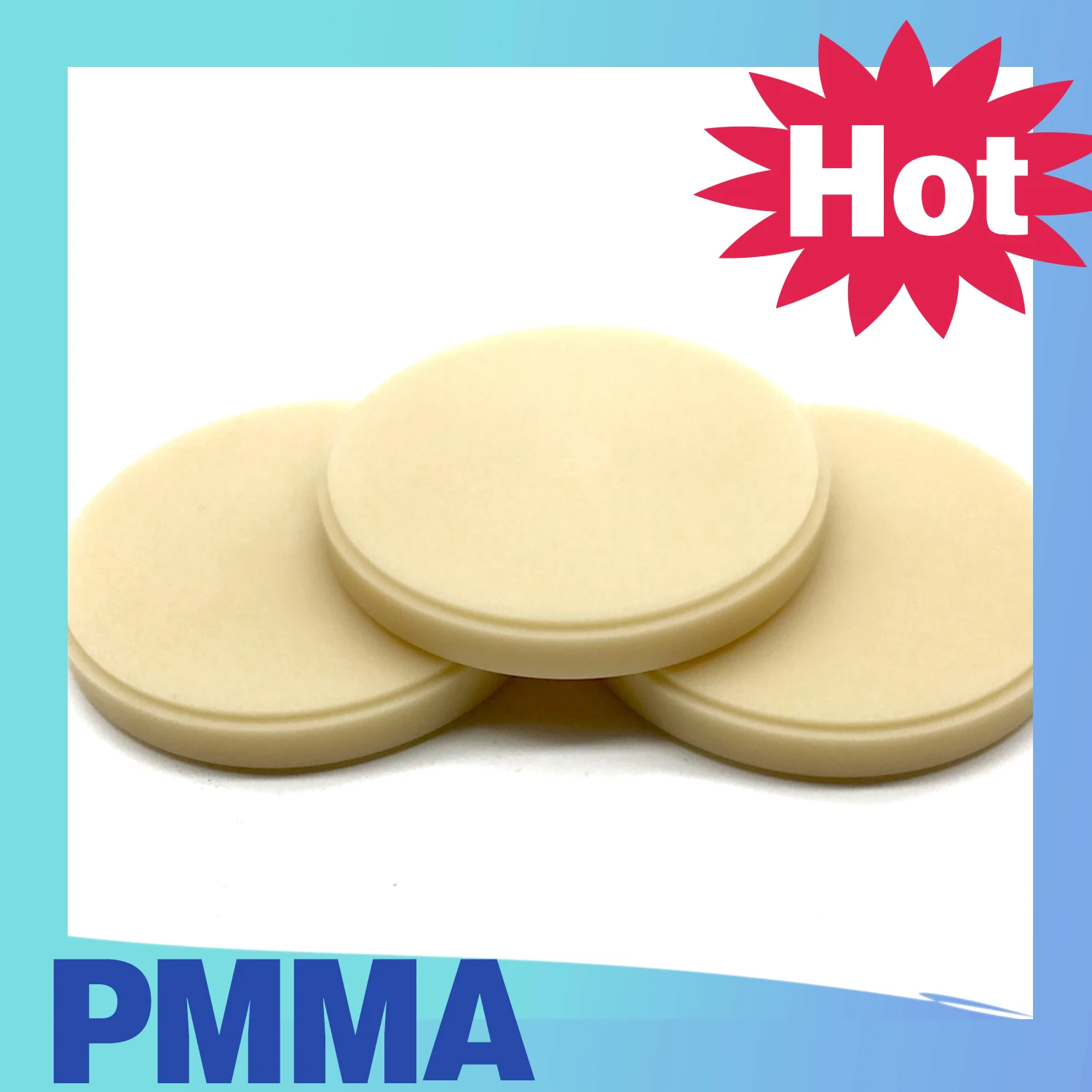 Disco de Pmma Dental Monolayer, fresado de corona temporal, bloque de PMMA de resina en blanco, 98mm, A1, A2, A3
