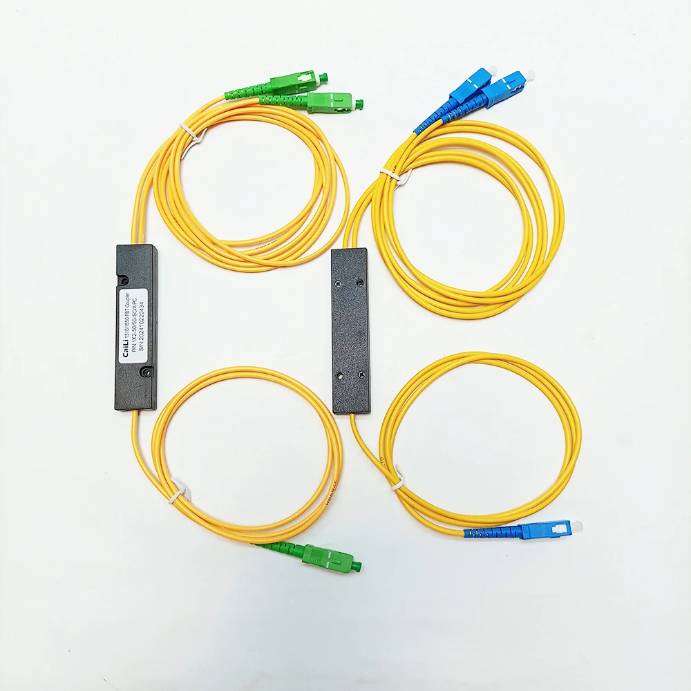 SC APC/UPC 1X2 FBT Cavo in fibra ottica Manicotto tipo conico Splitter Computer 1 punto 2 Fibra ottica Splitter Box conico da 1 a 2