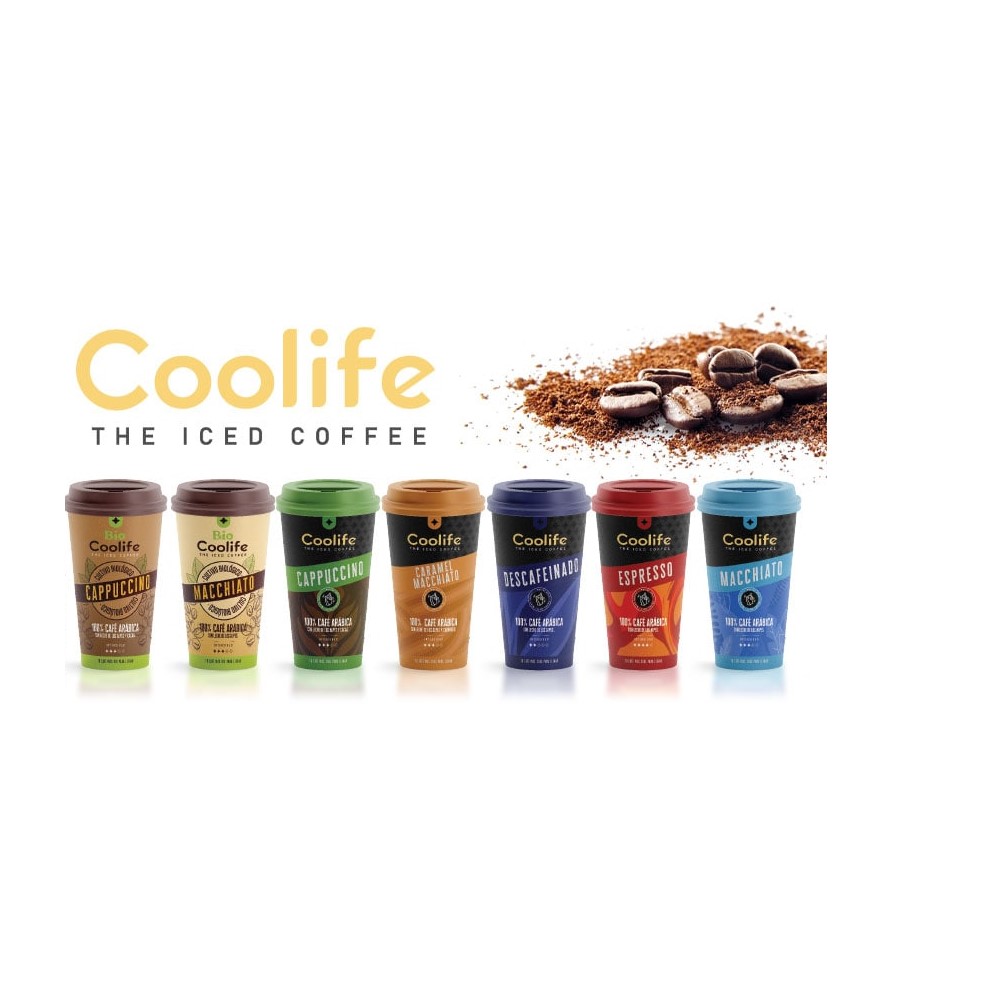Cafés fríos Coolife Caramel Macchiato - Café frío para llevar y beber en cualquier momento gracias a su envase - Pack de 10 unidades con 230ml - Un nuevo café 100% arábica con caramelo