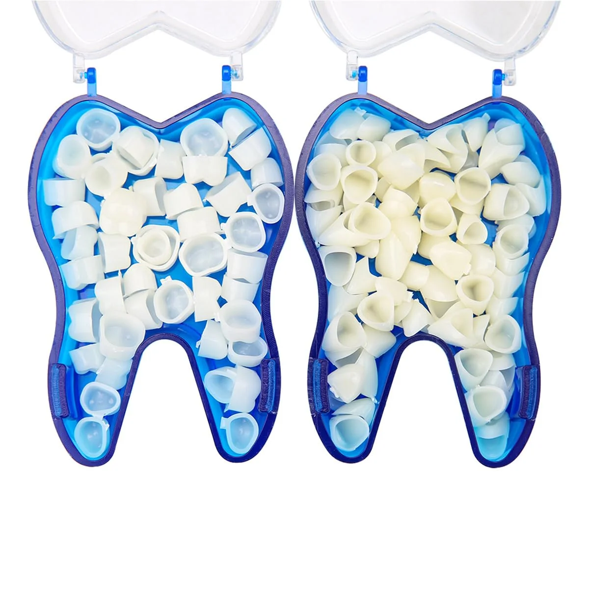 50 szt./pudełko Zestaw tymczasowych koronek dentystycznych na zęby przednie, przednie trzonowe i tylne, licówki dentystyczne, narzędzia do wybielania zębów