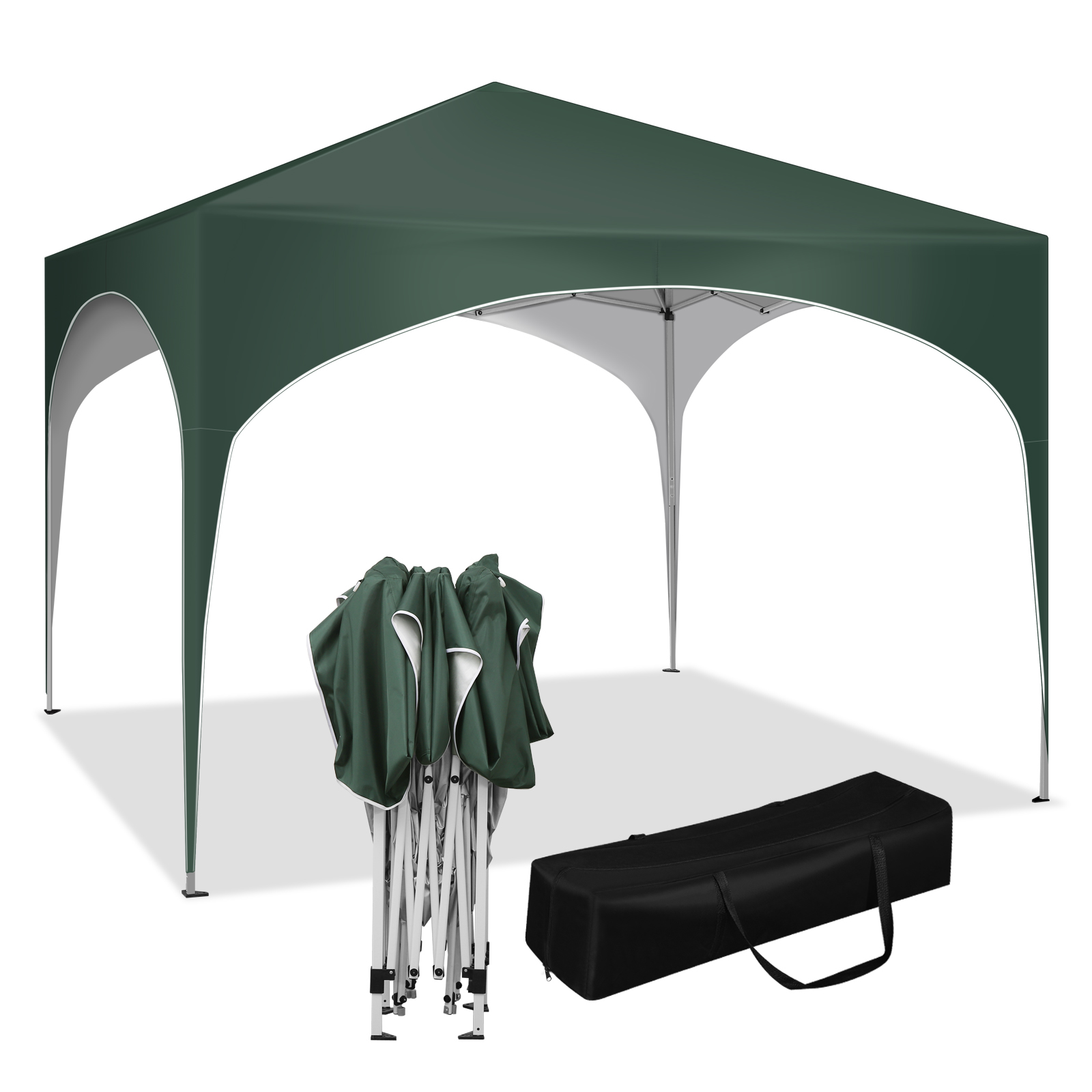 Carpa de fiesta impermeable, toldo plegable para jardín, 3x3m, pabellón emergente con techo semicírculo para mercado al aire libre