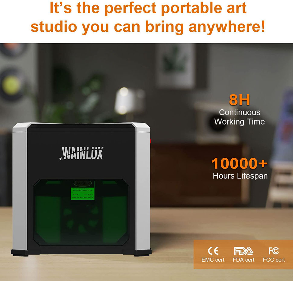 Wainlux incisore Laser K6 Mark stampante Cutter macchine per la lavorazione del legno plastica 3000mw Bluetooth Mini macchina per marcatura per incisione Laser