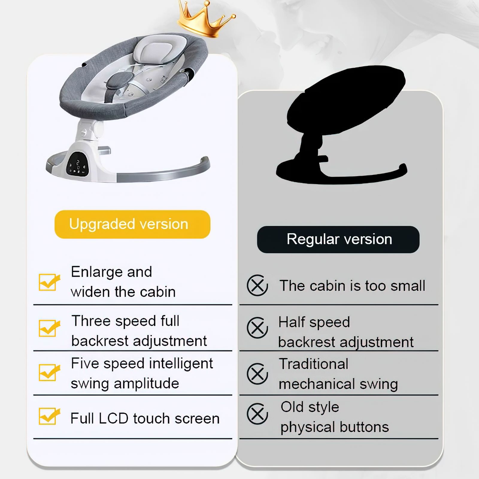 Mecedora eléctrica para cama de bebé, columpio para recién nacido, mecedora eléctrica