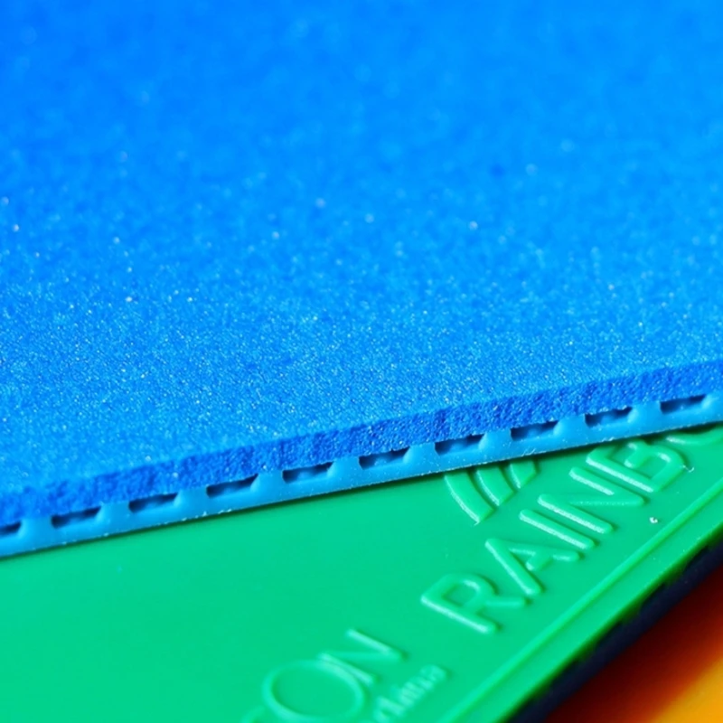 Huieson feuille de caoutchouc de Tennis de Table arc-en-ciel coloré vert jaune bleu caoutchouc de Ping-Pong de couleur avec éponge haute densité de 2.0mm