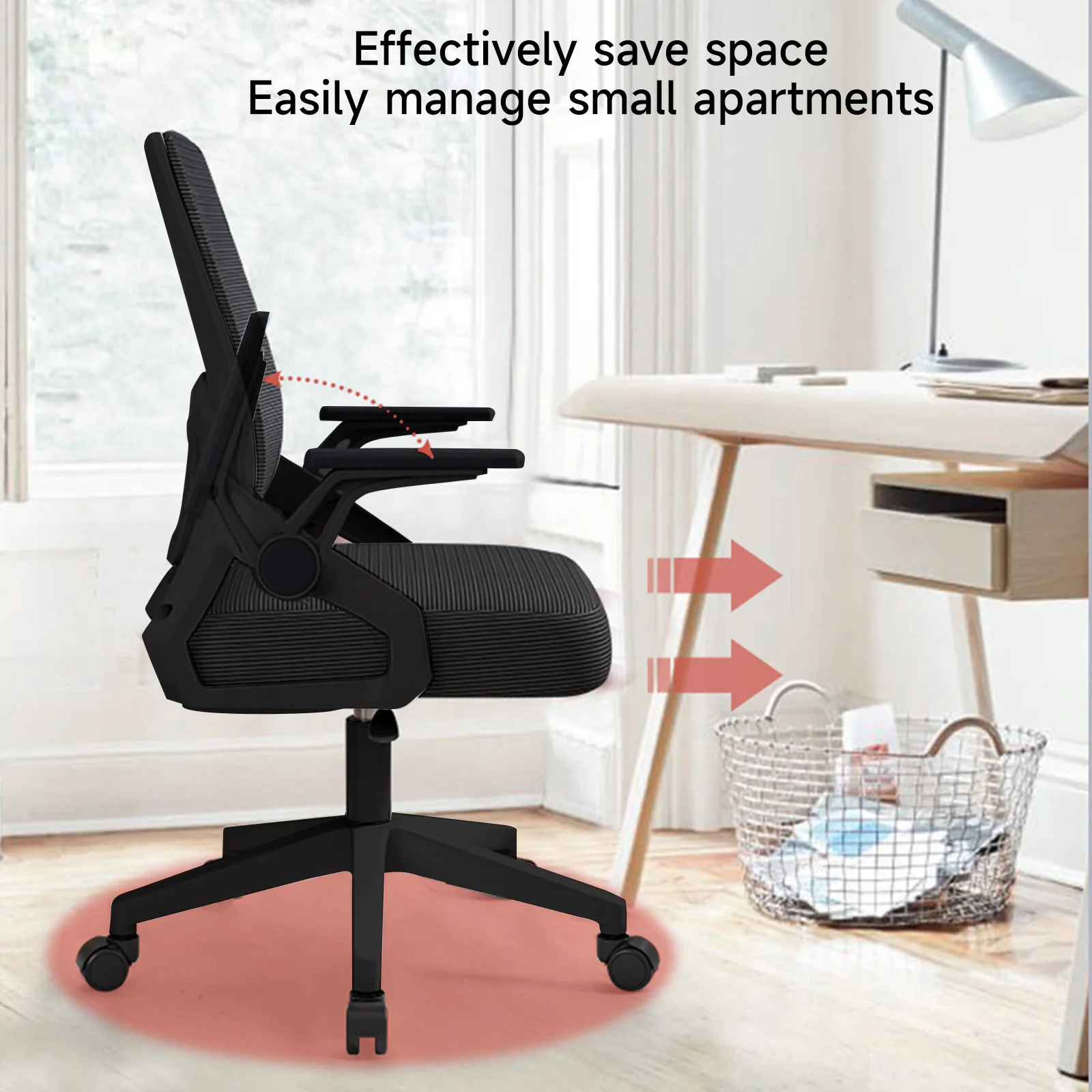 Sedili ergonomici in lattice a rete braccioli sedie da ufficio ruota girevole regolabile in altezza con supporto lombare per ufficio
