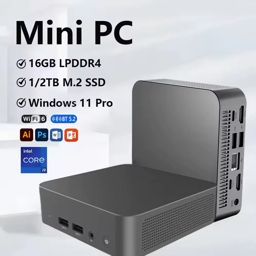 2025 Nuovo MiniPC Windows 11 Pro Intel Core i9 8950HK 16GB di RAM 1TB 2TB SSD WIFI 6 BT5.2 Ultra Computer desktop 4K HD Gaming Pc