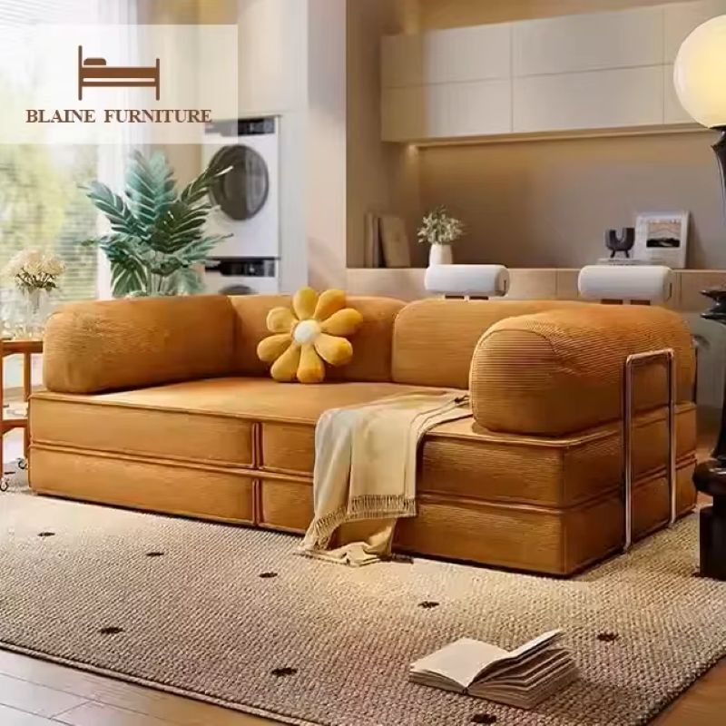 Leichtes, luxuriöses Schlafsofa aus nordischem Stoff mit Wildlederstruktur, um ein High-End-Nest zu schaffen